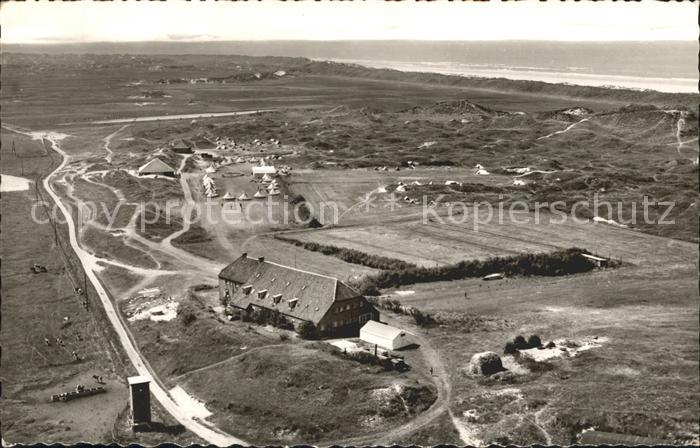 Langeoog Nordseebad Fliegeraufnahme Jugendherberge mit Camping