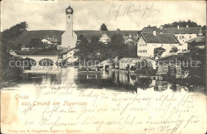 Gmund Tegernsee Brueckenpartie mit Kirche