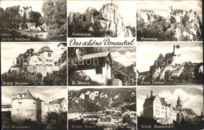 Donautal Schloss-Muehlheim Werenwag Petersfelsen Ruine-Dietfurt St. Maurus Schlo