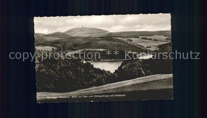 Fuerwiggetalsperre See und Ebbegebirge Kolbturm