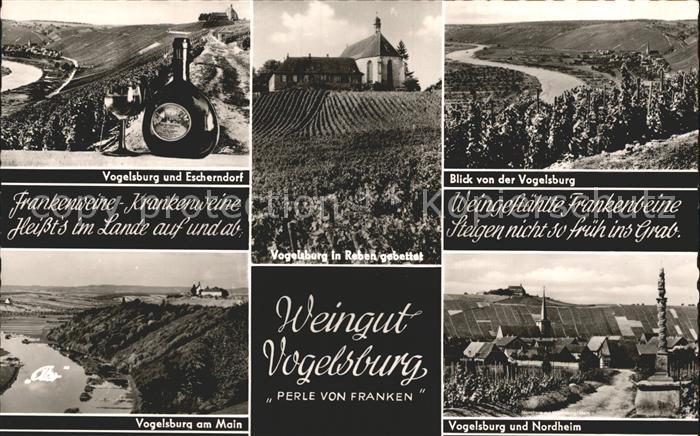 Vogelsburg Volkach mit Escherndorf Mainpartie Nordheim