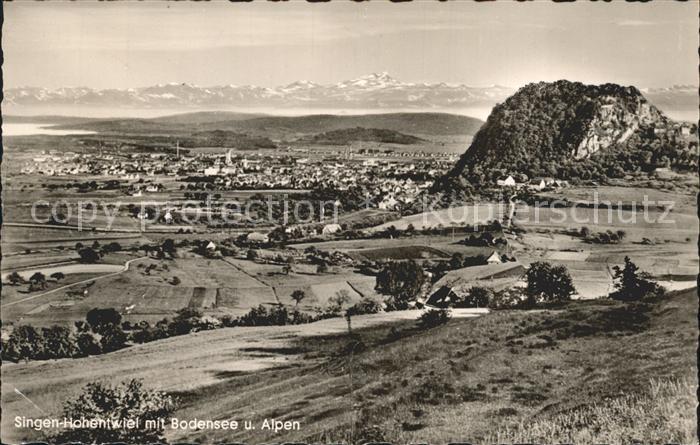 Singen Hohentwiel mit Bodensee und Alpen