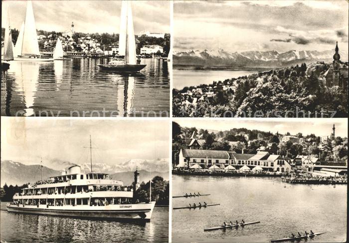 Starnbergersee Ruderboote Dampfer Segelboote