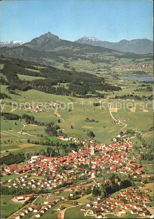Nesselwang Allgaeu Bayern Fliegeraufnahme mit Gruenten