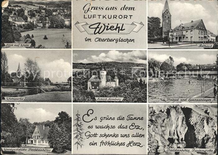 Wiehl Oberbergischer Kreis Freibad Schloss-Homburg Tropfsteinhoehle