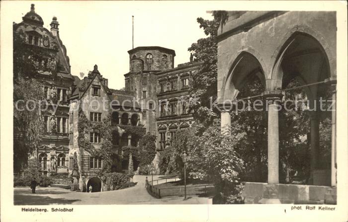 Foto Kellner Rolf Nr. 1306 Heidelberg Schlosshof