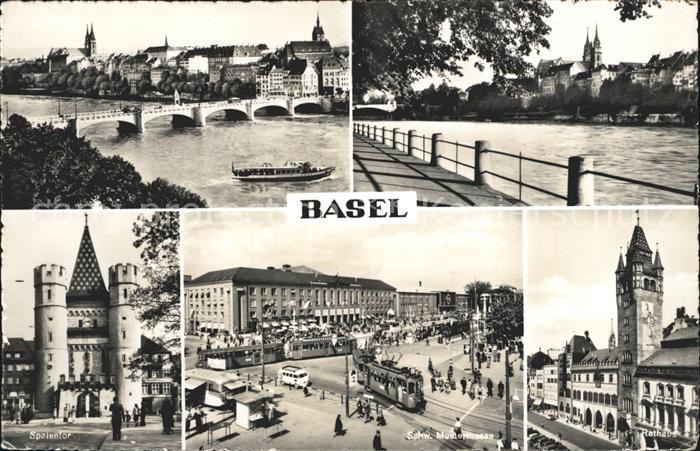 Strassenbahn Basel Schweizer Mustermesse Rathaus Spalentor