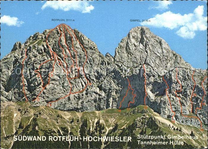 Bergsteigen Klettern Nesselwaengle Suedwand Rotflueh-Hochwiesler