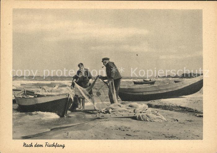 Fischerei Fischer nach dem Fischfang
