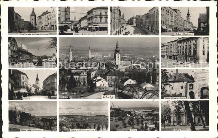 Wels Oberoesterreich Stadtplatz Ledererturm Marienwarte Theater Rathaus