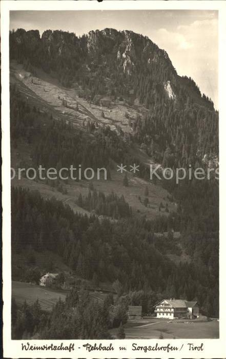 Rehbach Tirol Ausflugsgaststaette Sorgschrofen