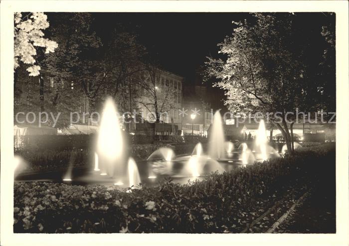 Fuerth Bayern Springbrunnen Freiheitsanlage Beleuchtung Bahnpost