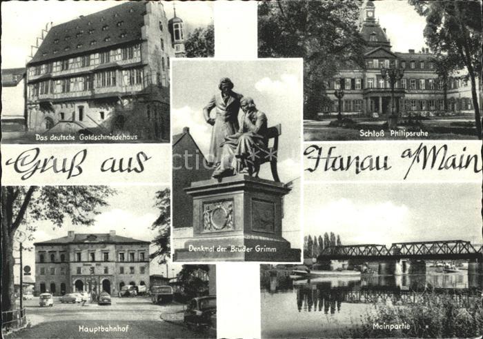 Hanau Main Schloss Philipsruhe deutsche Goldschmiedehaus Mainpartie Denkmal Brue