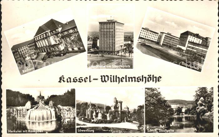 Wilhelmshoehe Kassel Rathaus Hochhaus am Staendeplatz Herkules mit Kaskaden Loew