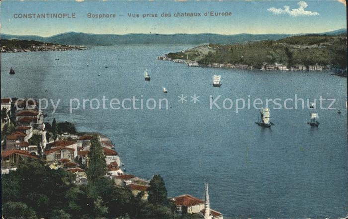 Constantinople Bosphore Vue prise des chateaux d Europe