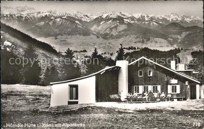 Bad Kohlgrub Hoerndl Huette mit Alpenpanorama