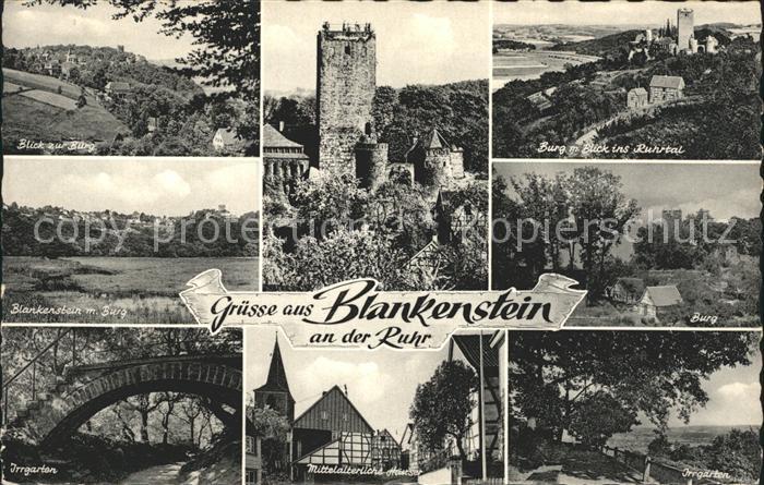 Blankenstein Ruhr Ortsblick Burg Blankenstein Ruhrtal Irrgarten Bruecke Mittelal