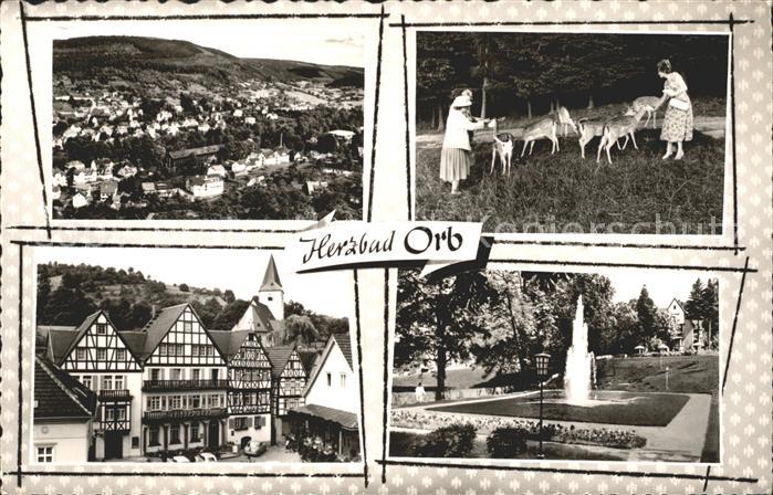 Bad Orb Total Tiergehege Teilansicht Brunnen