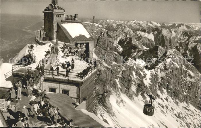 Zugspitze Gipfelstation Zugspitzbahn mit Karwendelgebirge