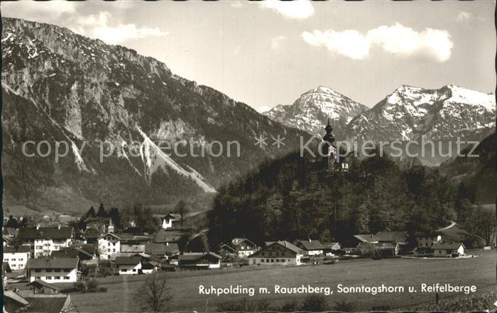 Ruhpolding Bayern mit Rauschberg Sonntagshorn und Reifelberge