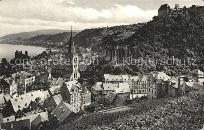 Bacharach Rhein Teilansicht Kirche Schlossruine