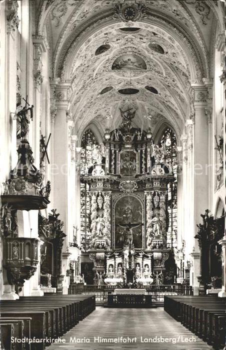 Landsberg Lech Stadtpfarrkirche mit Kanzel und Altar