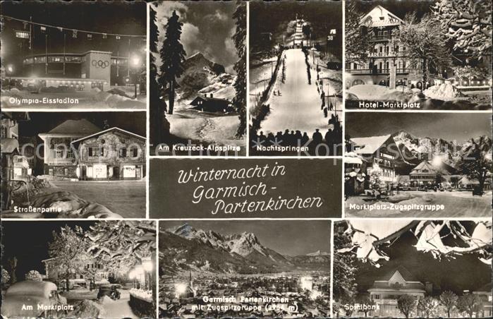 GARMISCH-PARTENKIRCHEN Bayern Olympia Eisstadion Alpspitze Nachtspringen Hotel M