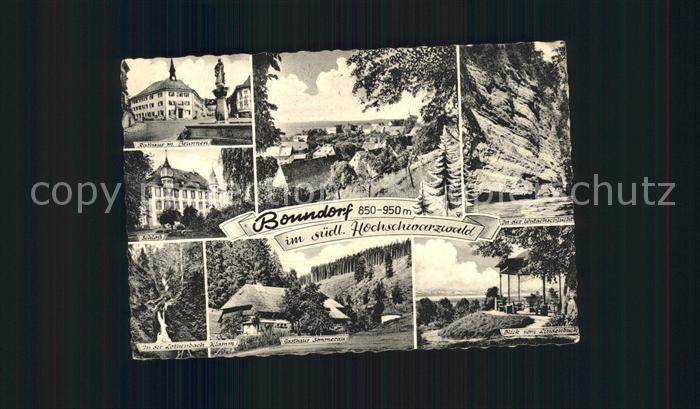 Bonndorf Schwarzwald Rathaus Brunnen Ortsblick Wolfachschlucht Lothenbachklamm G