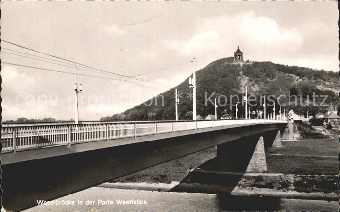 Porta Westfalica Weserbruecke Kaiser Wilhelm Denkmal