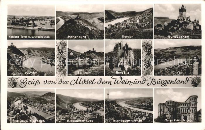 Cochem Mosel mit Koblenz Marienburg Karden Burg Cochem Beilstein Burg Eltz Zell