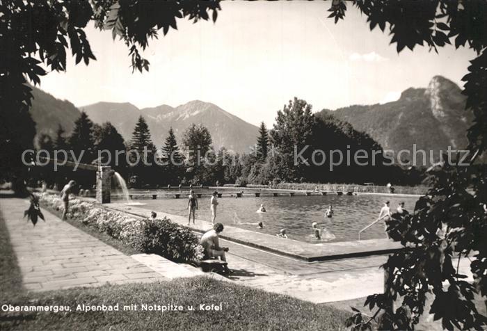 OBERAMMERGAU Bayern Alpenbad mit Notspitze und Kofel