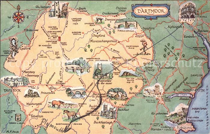 Dartmoor uebersichtskarte