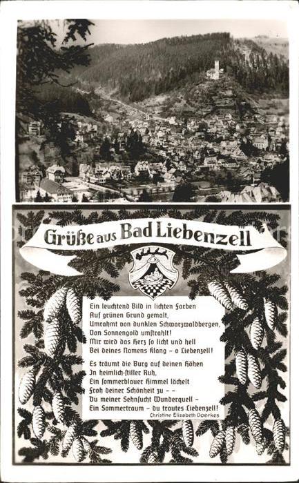 Bad Liebenzell Totalansicht mit Gedicht
