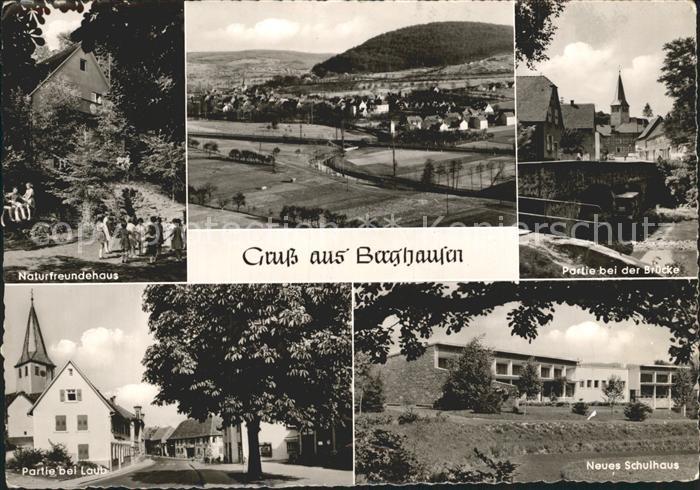 Berghausen Altmannstein Naturfreundehaus Panorama Partie bei Bruecke und Laub Ne