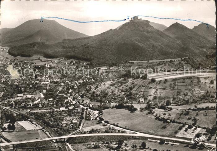 Annweiler Trifels Totalansicht Fliegeraufnahme