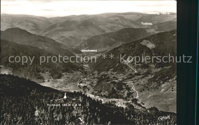 Todtmoos Schwarzwald BW Blick ueber den Hochkopf auf Praeg und Wiesental