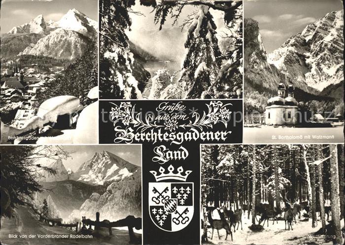 BERCHTESGADEN Bayern Wendelstein Koenigssee St Barholomae mit Watzmann Vorderbra