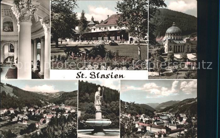St Blasien Basilika Inneres Park Brunnen Totalansicht
