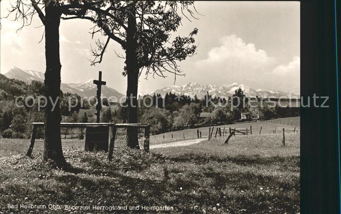 Bad Heilbrunn mit Herzogstand und Heimgarten Wegekreuz