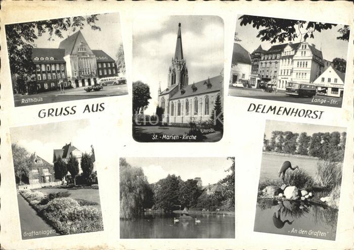 Delmenhorst Rathaus St Marienkirche Lange Str Graftanlagen Schwanenteich An den