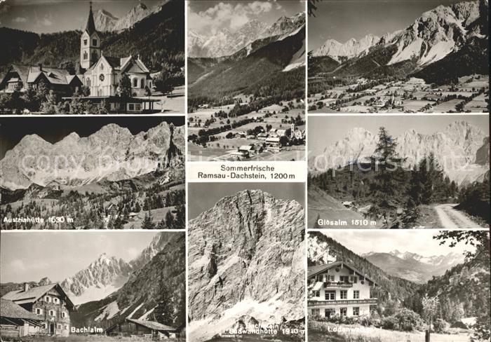 Ramsau Dachstein Steiermark Kirche Austriahuette Bachlalm Total Gloesalm Suedwan