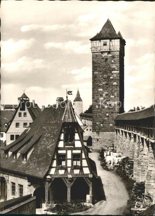 Rothenburg Tauber Alte Schmiede mit Wehrgang