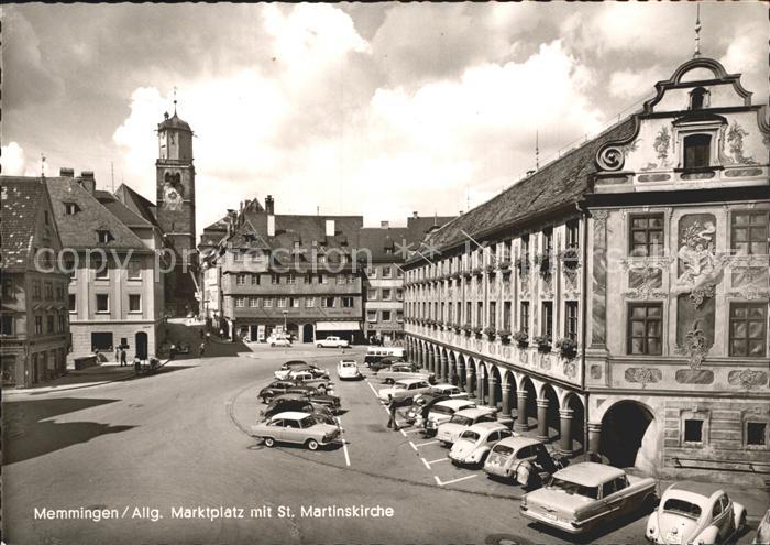 Memmingen Bayern Marktplatz mit St Martinskirche