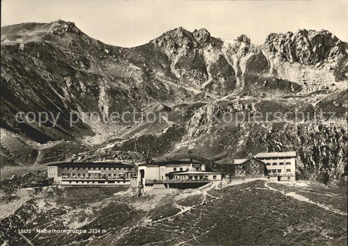 Oberstdorf Nebelhorngruppe mit Berghotel Hoefatsblick und Edmund Probst Haus