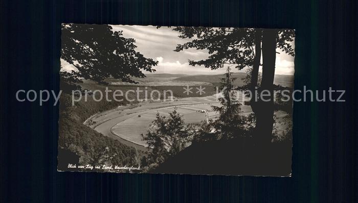 Karlshafen Bad Blick von Lug ins Land Weserbergland