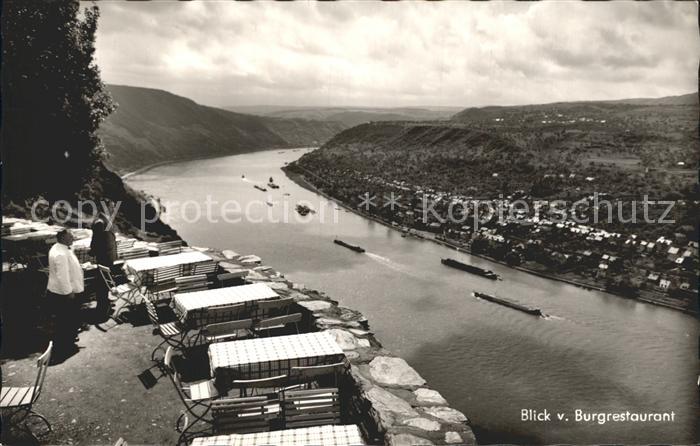 Kamp-Bornhofen Burg Sterrenberg Blick vom Burgrestaurant Terrasse