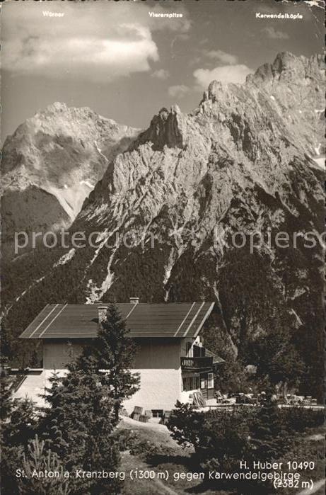 St Anton Kranzberg Haus Huber mit Karwendelgebirge