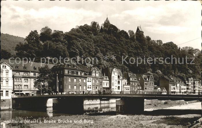 Altena Lenne Breite Bruecke und Burg