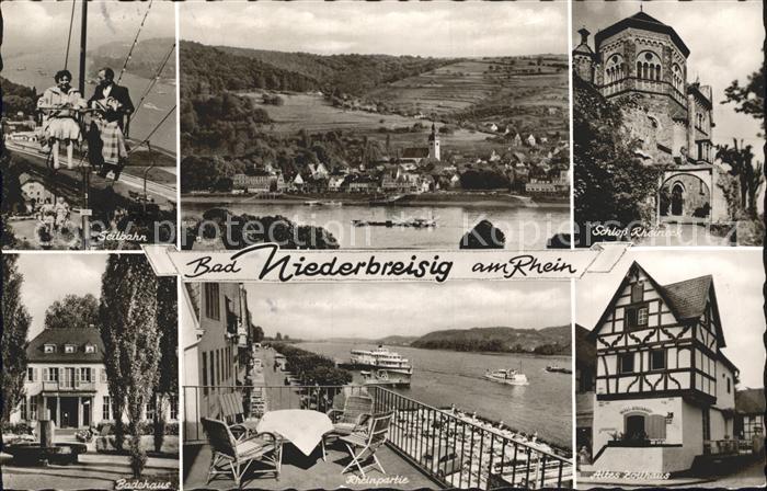 Bad Niederbreisig Sessellift Totalansicht Schloss Rheineck Badehaus Rheinpartie