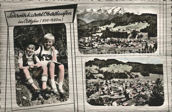 Oberstaufen Oberallgaeu Bayern Totalansichten Trachtenkinder